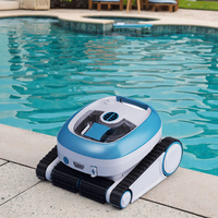 Robot nettoyeur de piscine R9 Navigation intelligente 150min Nettoyeur de piscine sans fil Robot grimpe mur, sol et ligne de flottaison Nettoyage 1,600 pieds carrés