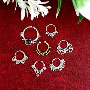 LANDY Hot Selling 18K Gold Huggie Earrings <b>Nose</b> <b>Stud</b> Heart Shaped Piercing Jewelry New Casting Flower Pattern for Party Gift - Product Image 1