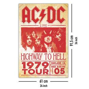 Póster de la Gira Live Highway to Hell de AC/DC de 1979, Impresión Offset y Digital en Lienzo para Decoración - Product Image 5