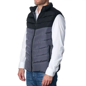 Unisex Color Block Quilted Vest Stand Collar Hooded Zipper Closure Waterproof Breathable Windproof Casual Winter <b>Jacket</b> Regular - Product Image 1