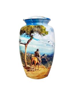 โกศบรรจุอัฐิรูปคาวบอยขี่ม้า แบบสั่งทำพิเศษ พร้อมถุงกำมะหยี่เข้าชุด ความจุ 200 คิวบิกอินช์ - Product Image 3