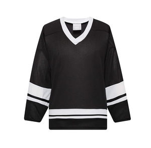 Jersey de Hockey sobre Hielo al por Mayor OEM, 100% Poliéster, Sólido, Ecológico, Transpirable, de Secado Rápido, Sublimado, Cuello en V, Mangas Largas - Product Image 2
