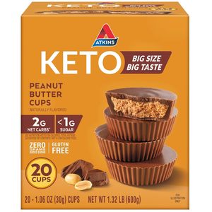 Atkins Keto Peanut Butter Cups, Naturally Flavored, Zero Grams Added Sugar, Gluten Free, 20 Count - Product Image 1