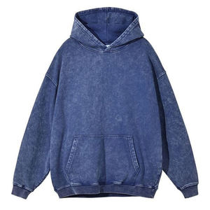 เสื้อฮู้ดดี้คุณภาพสูงปี 2026 แบบสั่งทำพิเศษ ผ่านกระบวนการฟอกสีแบบ Acid Wash ผลิตแบบ OEM/ODM ผ้าฟลีซฝ้าย 100% สีเทา สำหรับผู้ชาย - Product Image 5