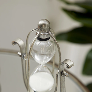 Handcrafted Creative <b>Silver</b> <b>Sand</b> Timer Handmade Modern Sculpture Metal & Glass <b>Sand</b> Timer for Home Accent - Product Image 5