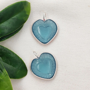 925 Sterling Silver Bezel Pendant For Jewelry Making Handmade 20mm <b>Heart</b> <b>Shape</b> Carved Pendant Gemstone 925 Silver Bezel Pendants - Product Image 3