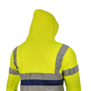 เสื้อฮู้ดดี้นิรภัยสีเขียวสะท้อนแสง Hi Vis Green Plover พร้อมไฟ LED กันน้ำ กันยับ ระบายอากาศ กันลม ผลิตจากโพลีเอสเตอร์ สำหรับทุกเพศ สามารถปรับแต่งได้ - Product Image 6
