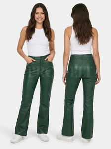 Top Quality Fashionable Whole Sale Cheap Price Cowhide Leather <b>Pants</b> Oversized Comfortable Loose Fitted Leather <b>Trouser</b> Women's - Product Image 3