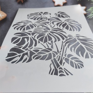 Grand <span class=keywords><strong>pochoir</strong></span> de plantes réutilisable, pochoirs Monstera pour la <span class=keywords><strong>peinture</strong></span> <span class=keywords><strong>sur</strong></span> bois, toile, papier, <span class=keywords><strong>tissu</strong></span>, mur, meubles, modèle DIY - Product Image 5