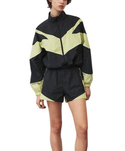 Fait sur mesure femmes été Nylon manches longues Crop coupe-vent Polyester survêtement 2 pièces ensemble court 2026 - Product Image 3