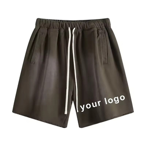 Ensemble 2 pièces unisexe personnalisé délavé au soleil 100% coton T-shirt et short surdimensionnés Ensembles de shorts imprimés deux pièces pour hommes - Product Image 4