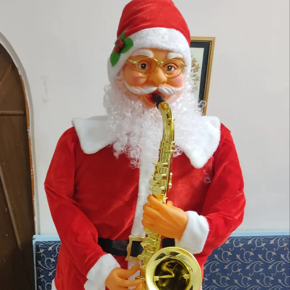 EMBALAGEM DE 4 DANÇAS MUSICAIS ELÉTRICAS SANTA CLAUS FIGURINA (6 PÉS) NA RS 10625 CADA PARA PARTES DE NATAL A PREÇO POR GROSSIA