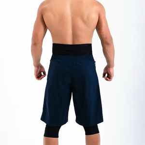 Shorts Awrah noirs 2026 pour hommes, mélange coton et lin, solides, imperméables, respirants, style streetwear, shorts Awrah personnalisés - Product Image 2