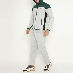 Ensembles de vêtements de course légers 100% coton pour hommes Survêtements à motif solide avec fermeture éclair confortable pour l'hiver Quantité en vrac - Product Image 5