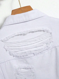 Veste en jean déchirée pour homme, hiver, écologique, coupe-vent, haute qualité, prix de gros, fabrication pakistanaise - Product Image 4