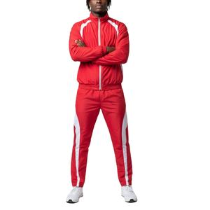 New Arrival Tracksuits Oversized Red and <b>White</b> 2 Piece Set Sportwear Custom Plus Size Nylon Windbreaker Tracksuit For Gym - Product Image 1
