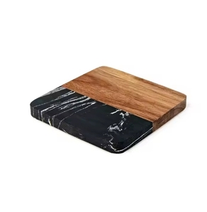 Juego de posavasos de té ecológico de estilo bohemio de madera de Acacia de 10 cm, barra única decorada, alfombrillas de diseño cuadrado, almohadillas para venta al por mayor - Product Image 3