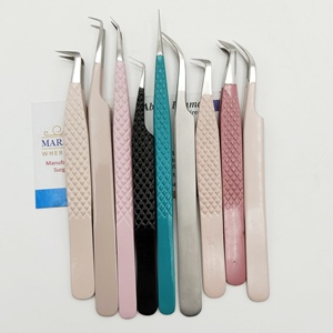 Pinzas de punta de fibra de acero inoxidable negro de etiqueta privada de aislamiento de alta calidad pinzas de pestañas de 90 grados para extensión de pestañas - Product Image 6