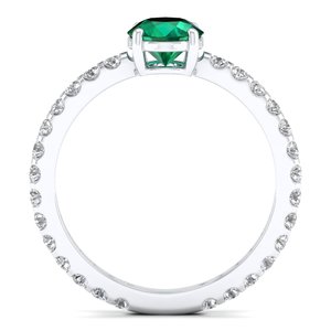 Bague en or massif 14 carats REYES Timeless avec diamant certifié IGI, prix de gros, pierre précieuse émeraude de 0,84 carat, bijoux fins pour femmes - Product Image 4