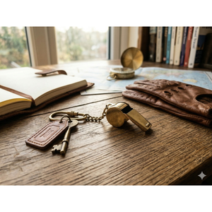 พวงกุญแจนกหวีดทองเหลืองขัดเงาสำหรับการเดินเรือพวงกุญแจไม้โลหะปรับแต่งโลโก้ได้ตามต้องการ - Product Image 1