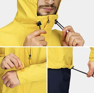 Chaqueta de lluvia impermeable para hombre de alta calidad, ligera, empacable, cortavientos, cremallera bordada, bolsillo informal para ciclismo al aire libre - Product Image 4