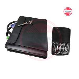 Funda de cuero auténtico con cremallera para tijeras, estuche de cuero auténtico con 20 cremalleras, Logo personalizado - Product Image 1