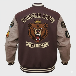 Veste universitaire pour homme | Bomber Letterman en laine personnalisée avec patch - Product Image 2