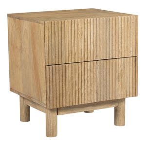 Table de chevet pliable vintage en bois de manguier massif antique avec finition naturelle pour meubles de chambre à coucher - Product Image 1