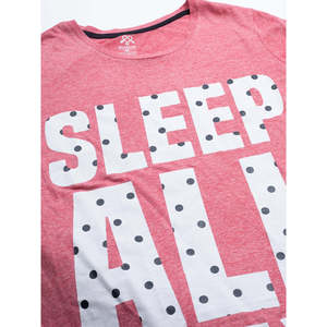 Conjunto de Pijama de Jersey Súper Suave Rosa, Diseño Casual con Patrón Geométrico de Dibujos Animados, Talla XS, Cintura Elástica con Cordón, para Uso en el Hogar, Personalizable - Product Image 5