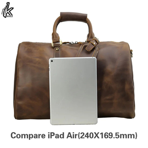 Sac de voyage personnalisé OEM avec logo, sac de week-end en cuir pleine fleur, sac de voyage pour homme, sac de transport pour la nuit - Product Image 6