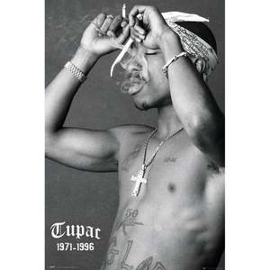 Póster de Papel con Diseño Moderno de Tupac Shakur Fumando para Decoración de Pared - Product Image 1