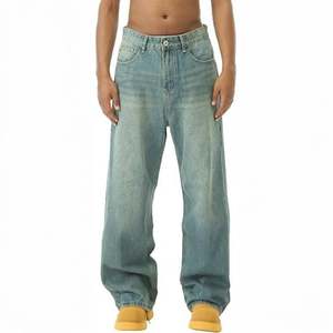 Street <b>Elastic</b> <b>Jeans</b> <b>Men</b> Denim Cargo Pants Wash Solid Color Multi Pockets Casual Mid <b>Waist</b> Trousers Slim Fit Daily Wear Joggers - Product Image 4