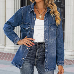Chaqueta vaquera ligera de gran tamaño Chaqueta vaquera transpirable cómoda Chaqueta vaquera a prueba de viento - Product Image 2