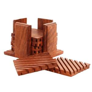 Posavasos de Madera Natural Hecho a Mano, Estilo Bohemio Ecológico, Diseño Personalizado, para Hogar y Restaurante - Product Image 1