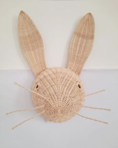 Cute Bunny Head <b>Wall</b> Hanging <b>Decor</b> Wicker Rattan Animal Head Eco-friendly Rattan Decorative Accents for Kids and <b>Nursery</b> <b>Decor</b> - Product Image 2