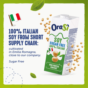 OraSi Plant Based Soy drink Sugar Free 100% Italian High <b>Protein</b> for Distributor Healthy Drink content 1 liter 12 units - Product Image 4