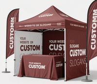 Tente compacte pliable en polyester enduit de PVC résistant aux UV avec murs pour accessoires d'affichage de camping de plage