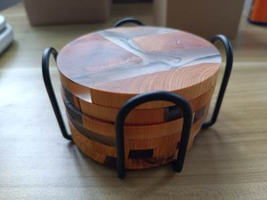 Juego de Posavasos de Madera Rústicos y Elegantes, Duraderos, para Proteger Mesas en el Hogar y el Trabajo - Product Image 3