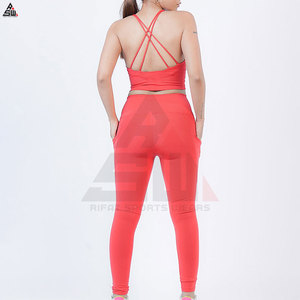 Ensemble de yoga 2 pièces pour femmes, taille plus, sans couture, respirant, séchage rapide, léger, en spandex/polyester, col rond, taille élastique - Product Image 2