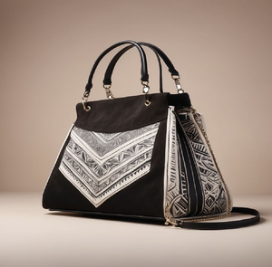 Quilted beige tote with metallic floral charms and a spacious build. Quality available at wholesale prices. - Product Image 3