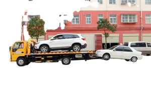 Used 4x2 Platform Rollback One Pull Two Wrecker 4 Tons <b>Flatbed</b> Towing <b>Truck</b> - Product Image 2