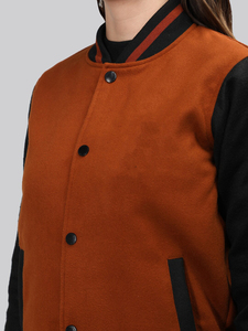 Venta caliente al por mayor de las mujeres Varsity chaqueta de alta calidad de gran tamaño Bomber chaqueta de béisbol elegante mezcla de algodón de lana Letterman - Product Image 2