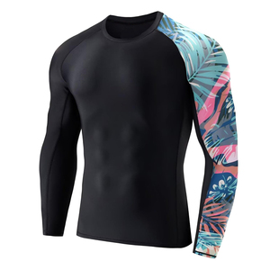 <b>Customized</b> Adult Men's MMA Rash Guard Full Sleeve Pullover Crew Neck <b>Compression</b> <b>Shirt</b> With Sublimation Printing <b>Design</b> - Product Image 1