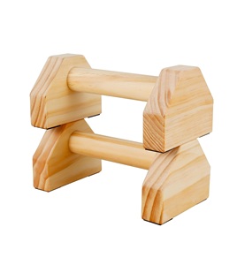 1 par de barras de realce de madera, marco de soporte con mango, soportes de flexiones, Base antideslizante, equipo de entrenamiento en casa - Product Image 1