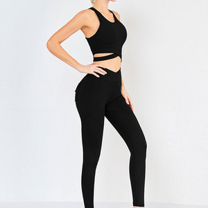 Conjunto de Yoga para gimnasio para mujer, ropa ligera de alta calidad, estampado personalizado, transpirable, venta al por mayor, traje de Fitness para Yoga de 2 piezas - Product Image 5