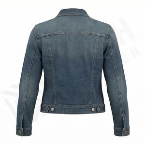 Custom Casual Denim <b>Trucker</b> <b>Jacket</b> for <b>Men</b> Big & Tall Sizes 100% Cotton Shell Front Logo Option Breathable Winter <b>Jacket</b> - Product Image 2