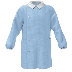 ผ้ากันเปื้อนผ้าฝ้ายเนื้อนุ่มสำหรับเด็กนักเรียนแขนยาวปิดกระดุม - Product Image 1