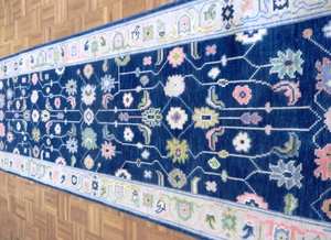 Alfombras de corredor turcas vintage altas azules hechas a mano tamaños personalizados (5x8 8x10) para sala de estar pasillo para niños-pedido mínimo 1 pieza de algodón - Product Image 3