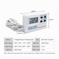 Thermomètre numérique LCD pour réfrigérateur avec sonde externe, alarme et mémoire de température maximale/mimique