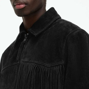 Veste en cuir et toile pour homme de haute qualité, avec logo sur le devant, respirante et coupe-vent, écologique, tailles personnalisées, prix de gros - Product Image 5